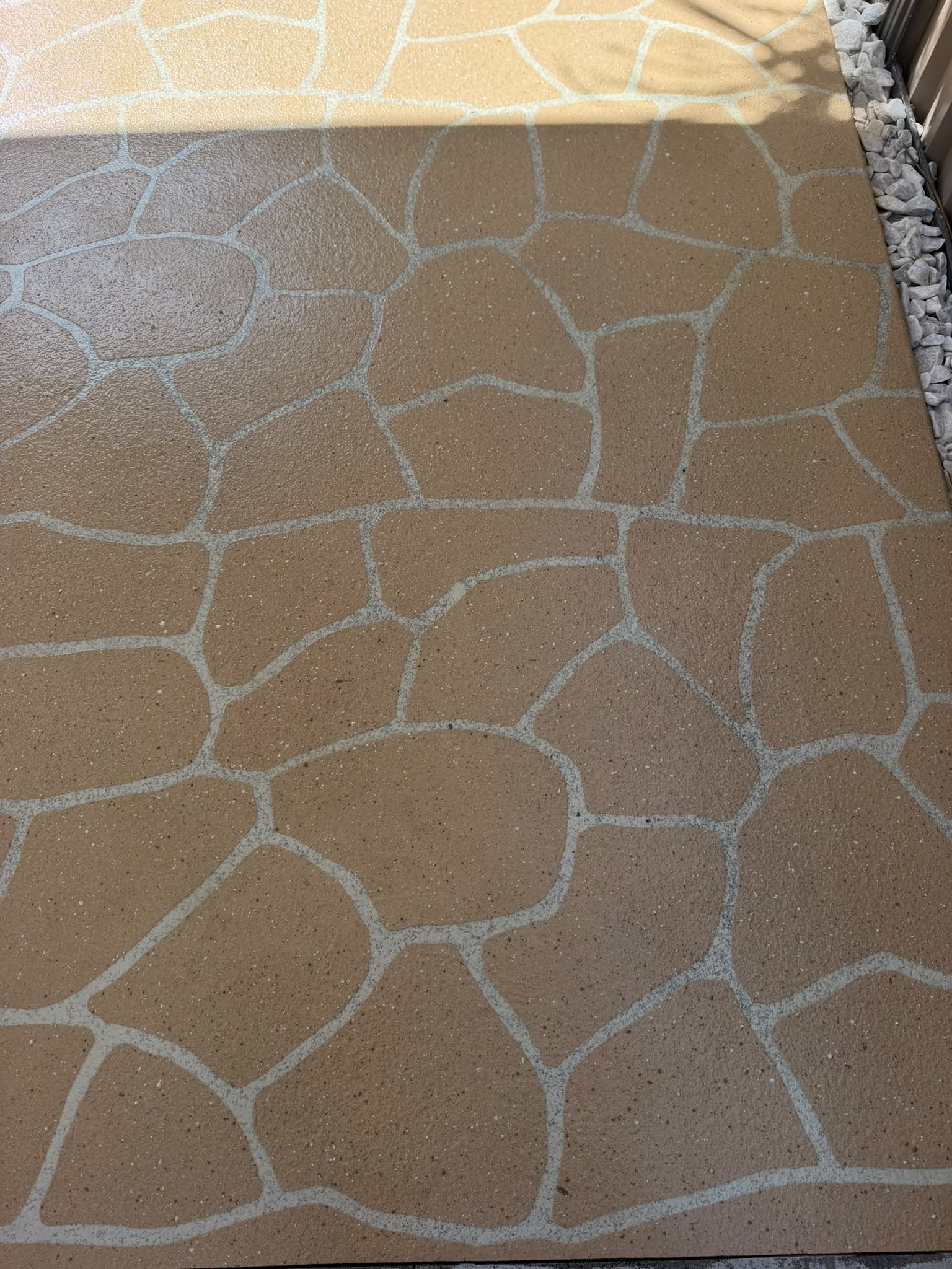Freehand concrete stencil finish
