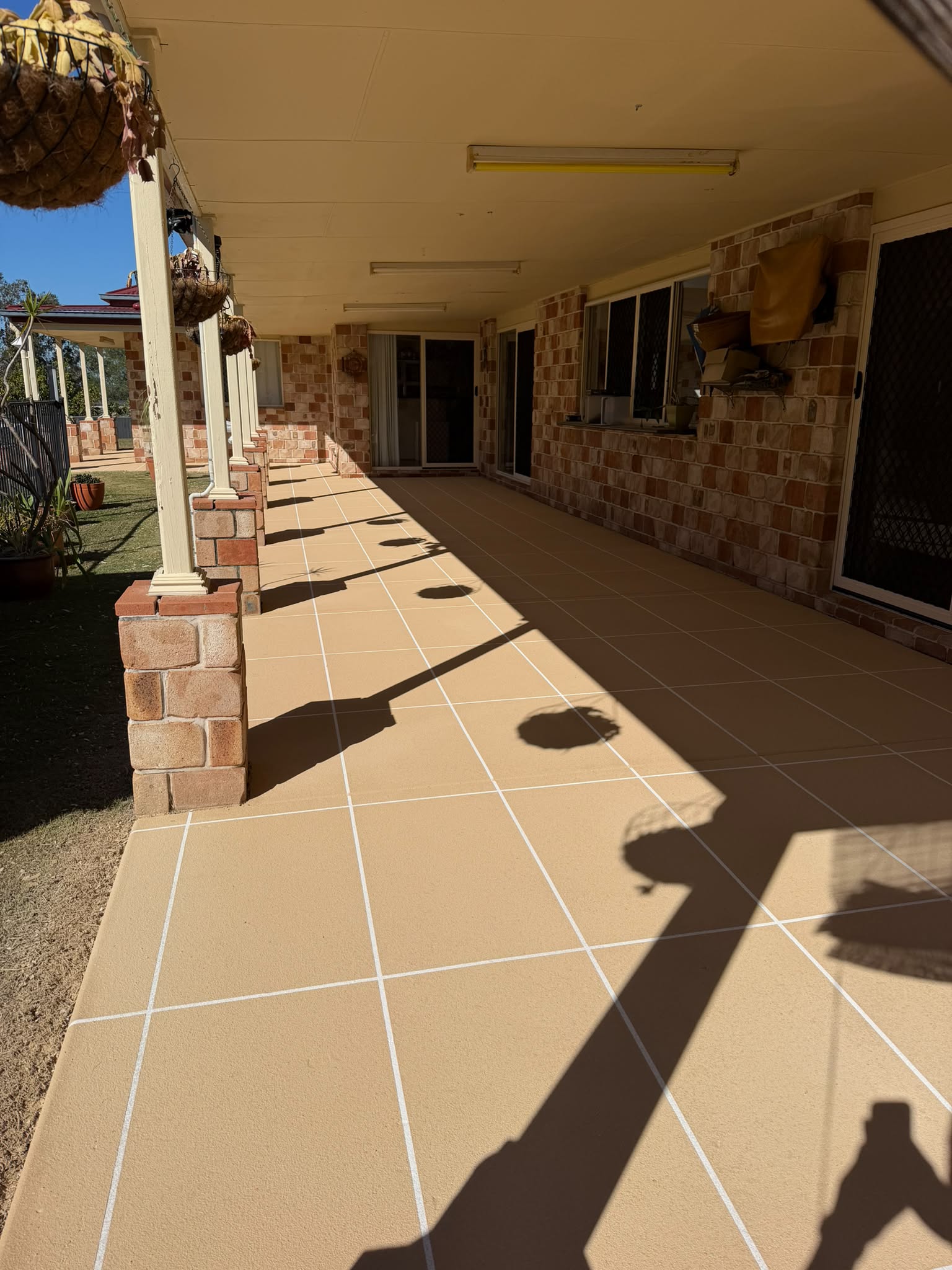 Tile concrete stencil finish