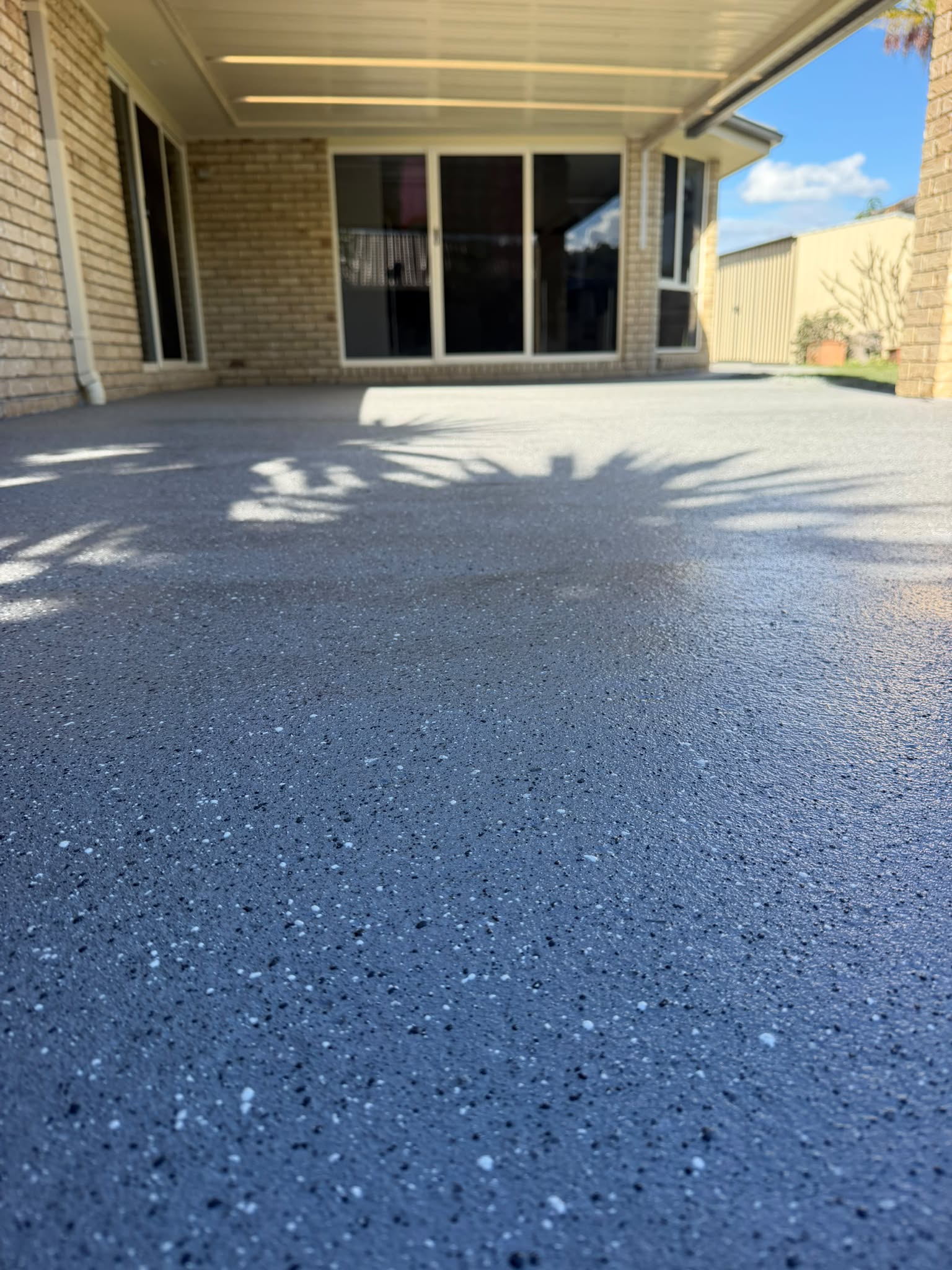 Fleck concrete stencil finish